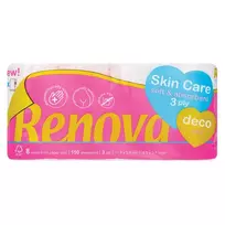 Tualetinis popierius RENOVA SKIN CARE DECO, 3 sl. 8 vnt. 150 lap.