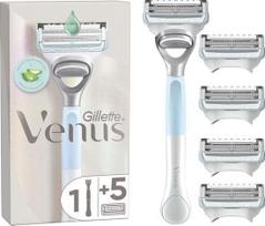 Rinkinys Gillette Venus Satin Care Blades moterims: skustuvas + skutimosi galvutės, 5 vnt.