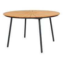 Apvalus tikmedžio lauko valgomasis stalas | 130 x 74 x 130 cm | Juoda | Ruda