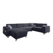 Antracito spalvos sulankstoma/su sandėliavimo vieta kampinė sofa (su dešiniuoju kampu/„U“ formos) Classy Sophie – Miuform