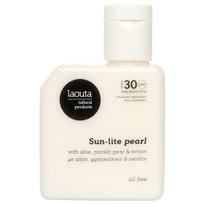 Drėkinamasis, švytėjimo veido odai suteikiantis kremas nuo saulės Laouta Sun Lite Pearl Oil Free Face Sunscreen, lengvos tekstūros, SPF 30, 50 ml