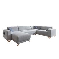 Šviesiai pilkos spalvos sulankstoma/su sandėliavimo vieta kampinė sofa (su dešiniuoju kampu/„U“ formos) Classy Sophie – Miuform