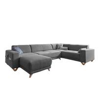 Pilkos spalvos sulankstoma/su sandėliavimo vieta kampinė sofa (su dešiniuoju kampu/„U“ formos) Classy Sophie – Miuform