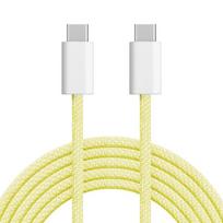 Įkroviklis nešiojamam kompiuteriui Kabelis USB-C - USB-C, 60W, 1,5m, geltonas