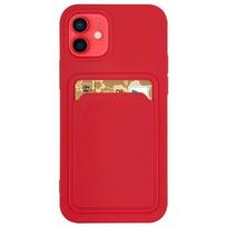 Samsung Galaxy A32 4G silikoninis telefono dėklas Card Case, raudonas