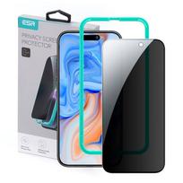 iPhone 15 grūdinto stiklo ekrano apsauga ESR Privacy + montavimo rėmelis