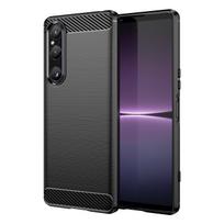 Juodas dėklas Carbon Case telefonui SONY XPERIA 1 V