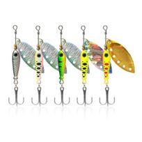 5 vnt. 5,7 cm/9 g žvejybos masalas su besisukančiu blizgučiu, kabliuku, skirtas tolimam metimui, metalinis besisukantis blizgutis, šaukštelis, spinnerbaitas, ešerių, lydekų, sterkų žvejybos priedai 5pcs