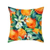 Vasaros vaisių pagalvės užvalkalas Citrina Apelsinas Arbūzas Dekoratyvinė pagalvė Sofa Namų dekoras 30x30cm smėlis