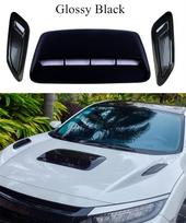 3 pcs Glossy Black ABS Hood Air Intake Vent Visor Cover Universal