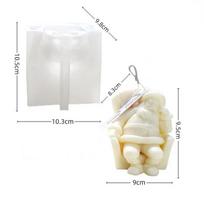 Sleeping Santa Claus Aromatherapy Candle Silicone Mold DIY Decorative Plaster Mold šviesiai pilka spalva
