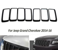 Blizgančios juodos priekinės grotelių apdaila Jeep Grand Cherokee 2014-2016 black