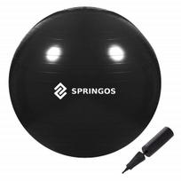 Gimnastikos kamuolys su pompa Springos FB0015, 85 cm, juodas