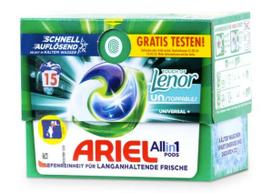 Skalbimo kapsulės ARIEL All in 1 Universal Touch Of Lenor, 15 vnt.
