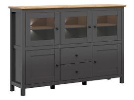Vitrina Hesen 3W2D2S, pilka/ruda