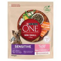 PURINA One Mini/Small Sensitive Lašiša, ryžiai - sausas maistas šunims - 800 g