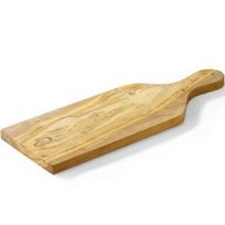 Medinė alyvmedžio pjaustymo lenta su rankena, 400 x 140 x 18 mm