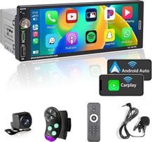 "Alondy" automobilinis radijas 1Din su ekranu (6,9 colio), suderinamas su "Apple CarPlay" [belaidis] "Android" automobilinis "Bluetooth" USB (C tipo 2.1A greitasis įkrovimas) atbulinės eigos kamera AM/FM/RDS radijas