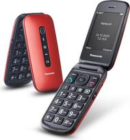 "Panasonic" KX-TU550EXR 4G Essentials Clamshell mobilusis telefonas senjorams, 1,2 MP kamera, senjorų telefonas su dideliu 2,8 colių ekranu, 300 valandų budėjimo laikas, raudonos spalvos