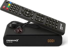 "PremiumX" palydovinis imtuvas HD 221S FTA HD skaitmeninis DVB-S2 mini palydovinis imtuvas "Unicable" suderinamas su "Full HD" televizoriumi, HDMI, SCART, USB daugialypės terpės grotuvas, iš anksto įdiegti vokiški siųstuvai