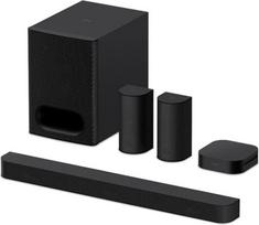 "Sony BRAVIA" teatro sistema 6 (5.1 kanalo erdvinis garsas, 1000 W, įskaitant galinį garsiakalbį ir žemų dažnių garsiakalbį, "Dolby Atmos", DTS:X, "AI Voice Zoom 3" su BRAVIA TV, DSEE, "Multi-Stereo Party" režimas) Juoda