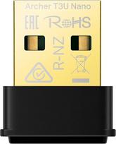 "TP-Link Archer T3U Nano WiFi Stick" kompiuteriui, AC1300 dviejų juostų USB tinklo kortelės adapteris, "Nano" dydžio, MU-MIMO, WPA3, "Windows" ir "Mac OS