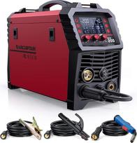 ARCCAPTAIN MIG MAG suvirinimo aparatas 200 amperų, 7 in 1 visiškai sinerginis suvirinimo aparatas Flux Cored Wire/MAG/MIG inertinių dujų suvirinimo aparatas/MMA/Lift TIG/Support Spool Gun/Spot Welding, IGBT inverter230V