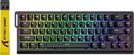 ATTACK SHARK X68 HE 8000Hz Rapid Trigger klaviatūra, 0,01 mm RT tikslumas, laidinė RGB 60% žaidimų klaviatūra su magnetiniais jungikliais, reguliuojamas suveikimas, Snap Tap, skirta PC/Mac, juoda