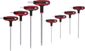 KS Tools 151.8155 ERGOTORQUEplus T formos rutulinių šešiakampių raktų rinkinys, 8 vnt.