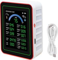Oro kokybės matuoklis 18 in 1 CO2 TVOC HCHO PM2.5 PM10 Temperatūros drėgmės aptikimas patalpų testeris Baterija veikianti duomenų saugykla