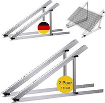 Saulės kolektorių laikiklis 114 cm (2 poros) Fotovoltinis universalus saulės modulio kampas reguliuojamas 0-90 ° laikikliai 45 colių laikikliai Balkono elektrinė, skirta 100W-600W saulės kolektoriams Stogo laikikliai