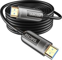 SMICEM 8K HDMI optinis kabelis 20 m optinis HDMI 2.1 kabelis 48Gb/s itin didelės spartos 8K @ 60 Hz 4K @ 120 Hz dinaminis HDR eARC Dolby HDCP 2.2 ir 2.3, skirtas HDTV / projektoriui / namų kinui / televizoriaus dėžutei