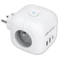 6-in-1 Power Cube Extension Socket with Illuminated Power Switch | 3x AC Outlets | 2x USB Ports | 1x USB-C PD 20W | White
