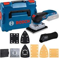 "Bosch" profesionalus 18 V sistemos akumuliatorinis orbitinis šlifuoklis GSS 18V-13 su bešepetėliniu varikliu, įskaitant dulkių maišą, 3 x šlifavimo plokštes, 3 x šlifavimo lapus, skylių įrankį, L-BOXX, be akumuliatoriaus / įkroviklio