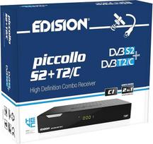 "Edision Piccollo S2+T2/C Combo" imtuvas H.265/HEVC (DVB-S2, DVB-T2, DVB-C,) CI Full HD USB juodas Universalus nuotolinio valdymo pultas 2 in 1