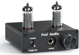"Fosi Audio P2 Tubes" ausinių stiprintuvas "Vacuum Tube Preamp Mini Hi-Fi Stereo Audio" su žemo žemės triukšmo išėjimo apsauga ausinėms