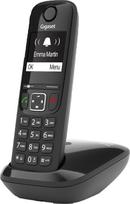 "Gigaset AS690" - belaidis telefonas - DECT telefonas su laisvų rankų funkcija, didelis ekranas, dideli mygtukai - fiksuotojo ryšio telefonas, juodas