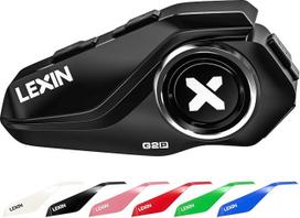 "LEXIN G2" motociklo "Bluetooth" ausinės, šalmo ryšio sistema nuo 2 iki 6 žmonių 1000 m atstumu, vandeniui atsparus laisvų rankų įrangos rinkinys su FM radiju