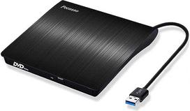 "Pecosso" išorinis CD/DVD įrenginys, USB 3.0, nešiojamas plonas CD/DVD-RW įrašymo įrenginys, skirtas visiems nešiojamiesiems ir staliniams kompiuteriams, juodas