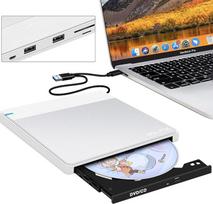 NOLYTH išorinis DVD įrenginys "MacBook": USB 3.0 C tipo CD įrašymo įrenginys su SD/TF/2 USB prievadais nešiojamam kompiuteriui - nešiojamasis "Plug & Play" greitas duomenų perdavimas "Mac" Windows 11/10