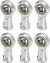 QWORK® 6 vnt. pakuotė, 8 mm jungiamosios galvutės sferiniai guoliai, M8 x 1,25 sferiniai slydimo guoliai, metrinis vidinis sriegis, dešinysis sriegis, savaime sutepantys sferinius strypų galus