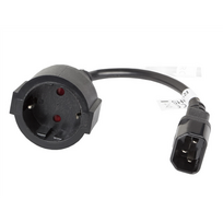 LANBERG IEC 320 C14 to Schuko Adapter Cable for UPS | CA-C14E-10CC-0018-BK