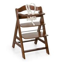 Hauck Alpha+ Traditional high chair with a hard seat made of walnut