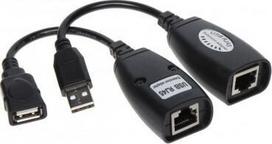 Genway USB rj45 extension adapter up to 50m, Juoda