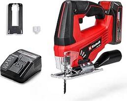 "Einhell" akumuliatorinis dygiavimo pjūklas TC-JS 18/70 Li (1 x 2,5 Ah) "Power X-Change" (18 V, 70 mm pjovimo gylis, pjūklo disko keitimas be įrankio, siurbimo adapteris, įskaitant 2,5 Ah akumuliatorių ir įkroviklį, 1 x pjūklo diskas)