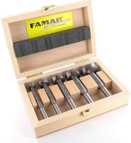 "Famag Bormax 2.0" dygliuotųjų grąžtų rinkinys su centriniu antgaliu, gręžimo prailgintuvu, 5 dalių, skersmuo 15-35 mm, ilgis 90 mm-1630505