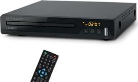"Muse M-55 DV Full HD DVD grotuvas, suderinamas su DVD+R/RW, CD, CD-R/RW, MP3, JPEG ir "Xvid" atkūrimu, LED ekranas, HDMI ir USB jungtis, nuotolinio valdymo pultas