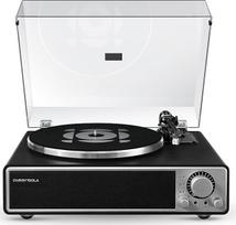 "Qlearsoul ONE-Q" vinilinių plokštelių grotuvas (juodos spalvos), "viskas viename" HiFi patefonas su įmontuotais garsiakalbiais, "Bluetooth 5.4", Phono preampu, magnetine kasete AT-3600L, 33/45 aps.