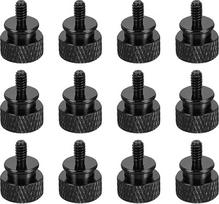 12 vnt UNC6-32x6,5 mm kompiuterio korpuso nykščio varžtas Aliuminio lydinio kompiuterio korpuso nykščio varžtas Cool Black
