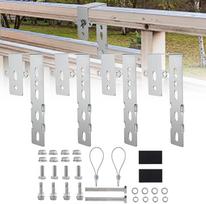 4 x saulės baterijų laikiklių kabliai balkonui, kvadratinis fotovoltinis laikiklis saulės kolektoriams, balkono pakyla, saulės baterijų kablys, vamzdis iki 60 mm skersmens, montavimas be gręžimo